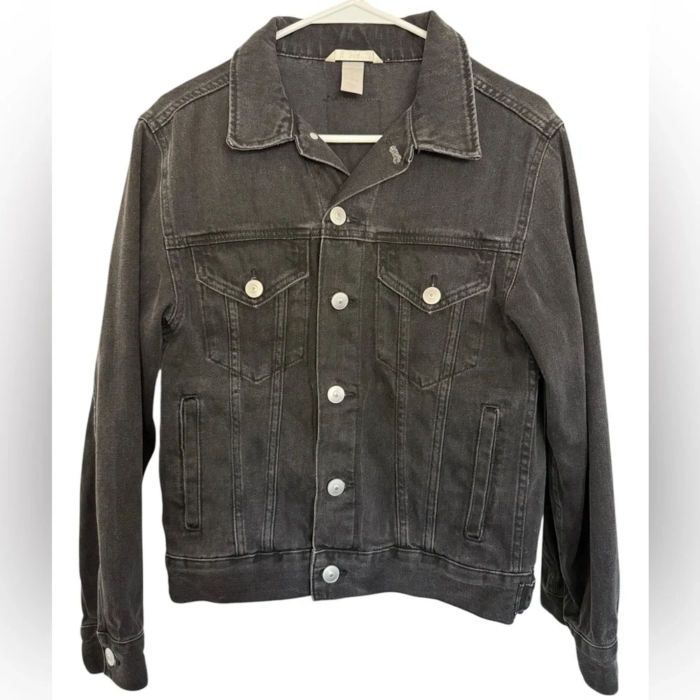 Women’s Washed Black Denim Jacket - Classic Truckers Style - Picture 1 of 4
